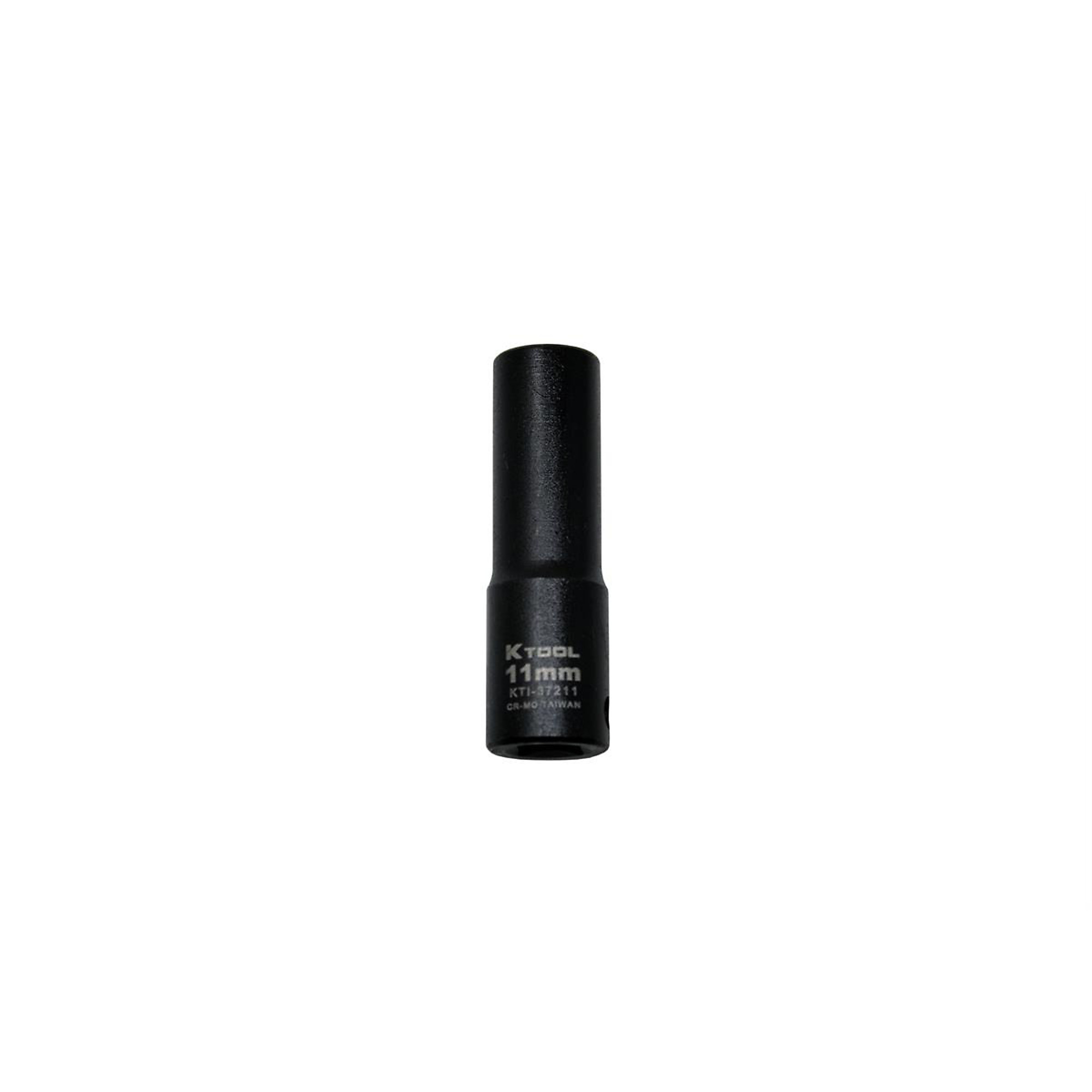 K Tool International Deep Impact Socket — 11mm, 3/8in. Drive, 6-Point, Chrome-Moly Steel, Model# KTI37211